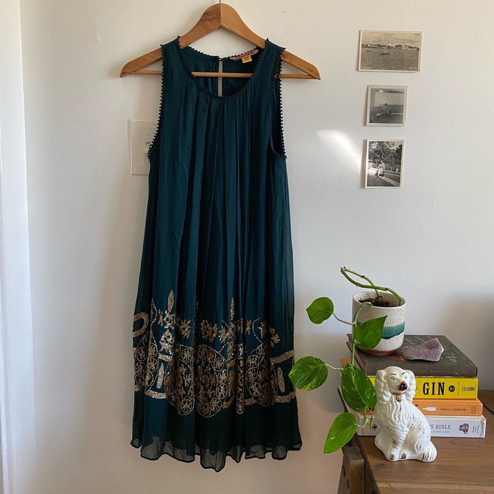 Emerald Green Beaded Dress
